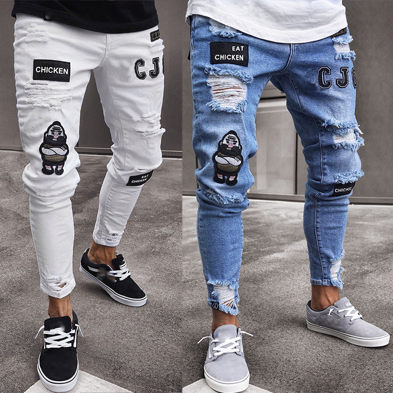 High-end Denim Men's Black Slim Jeans