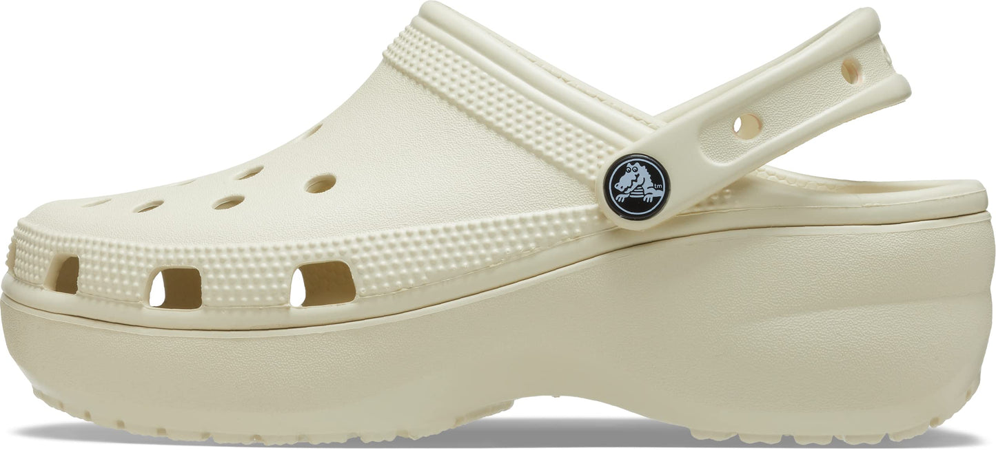 Crocs Women's Classic Platform Clog, White,