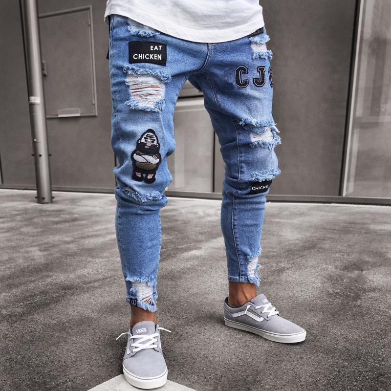 High-end Denim Men's Black Slim Jeans