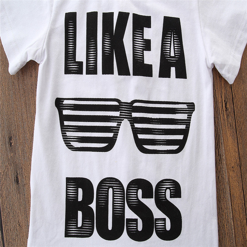 Boys' "Like A Boss" Two-Piece Set