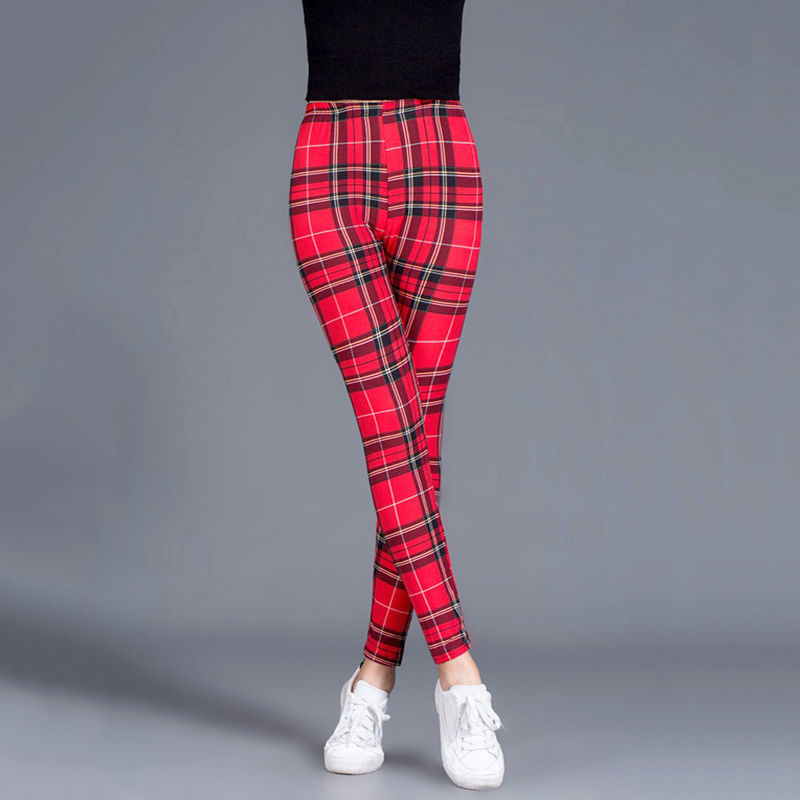 Thin cropped cotton flanal leggings