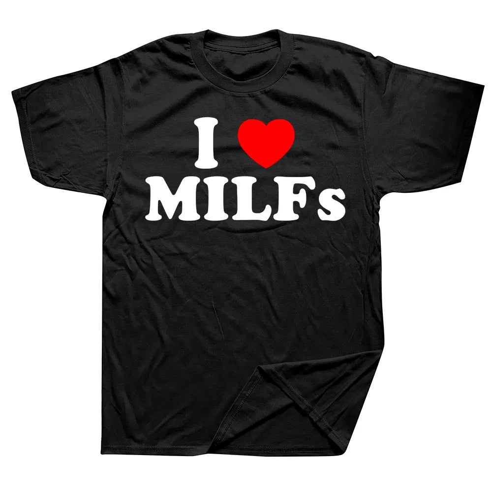 "I Heart Milfs" Casual Round Neck TShirt