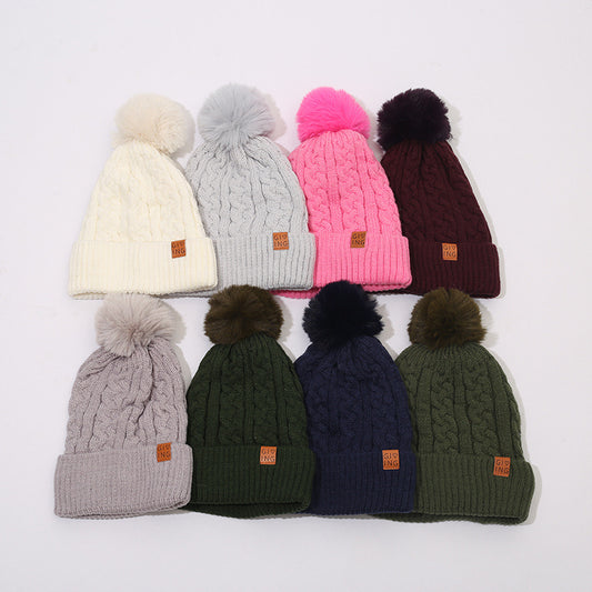 Men's And Women's Wool Hats With Fur Ball