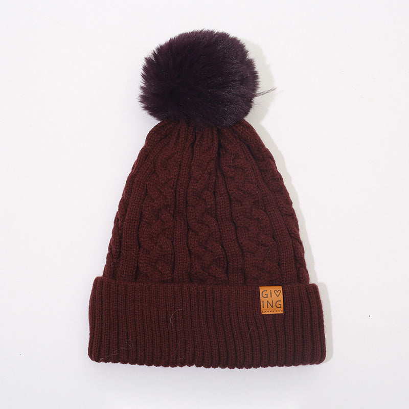 Men's And Women's Wool Hats With Fur Ball