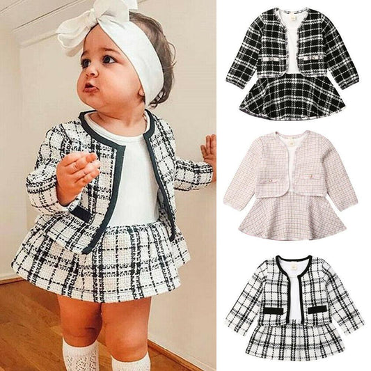 Infants Long Sleeve Skirt Business Set