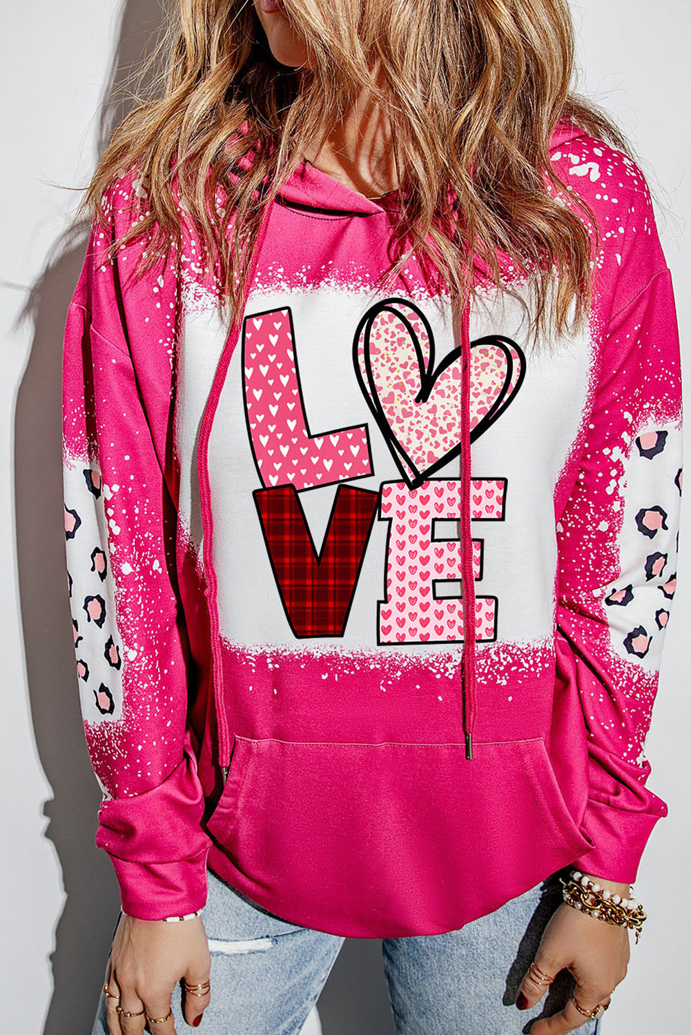 Love Leopard Hoodie Women's Long Sleeve Pullover