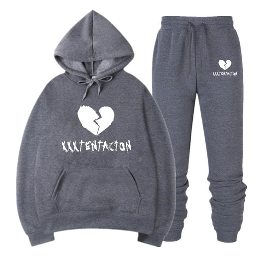 XXXtentacion Fan tribute Velvet hooded sweater set