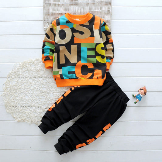 Boys two-piece cartoon sweater Set