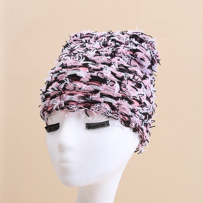 Womens furry winter skull cap