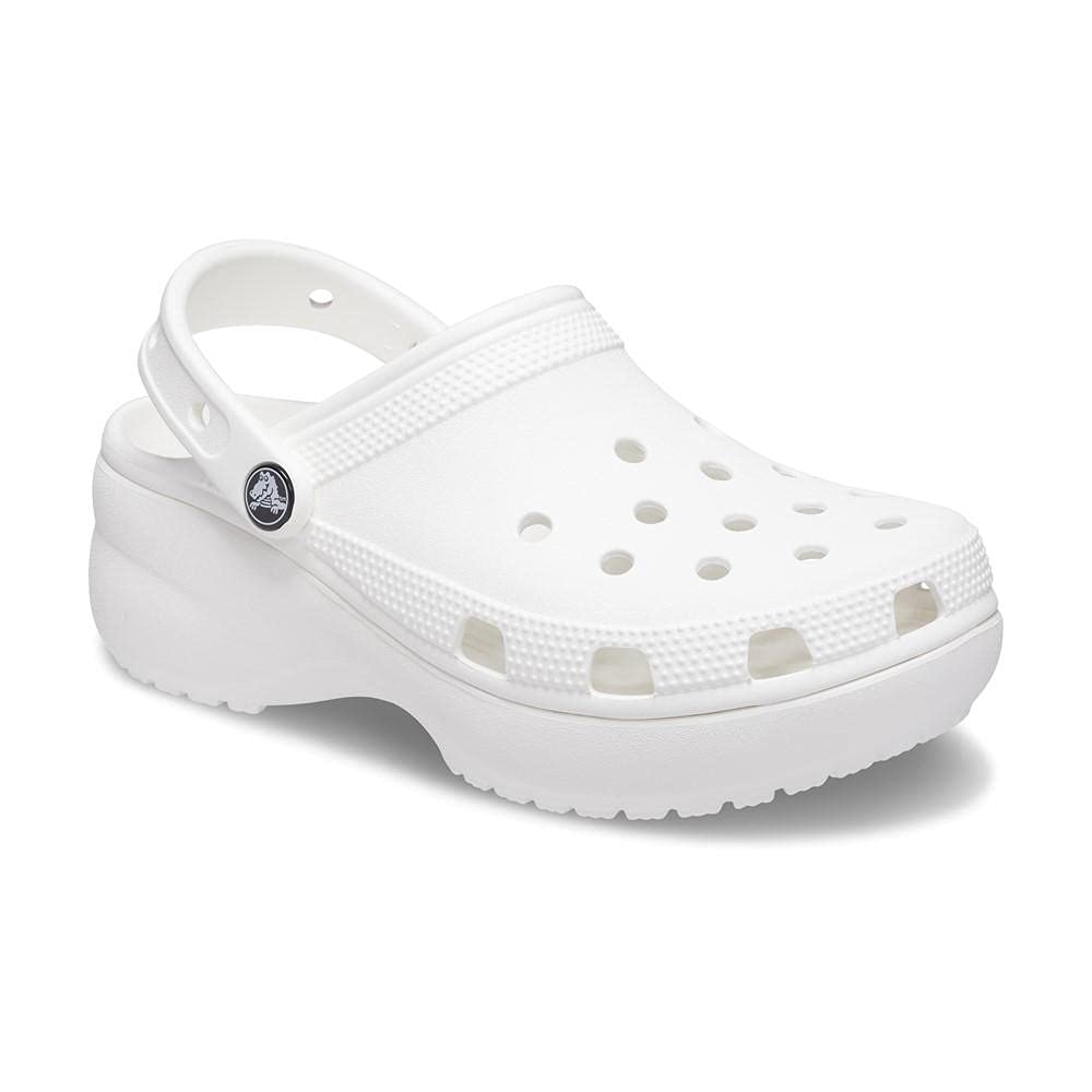 Crocs Women's Classic Platform Clog, White,