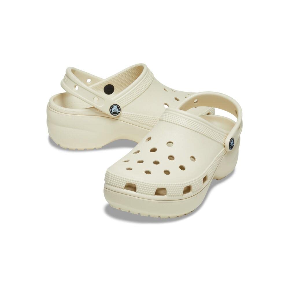 Crocs Women's Classic Platform Clog, White,