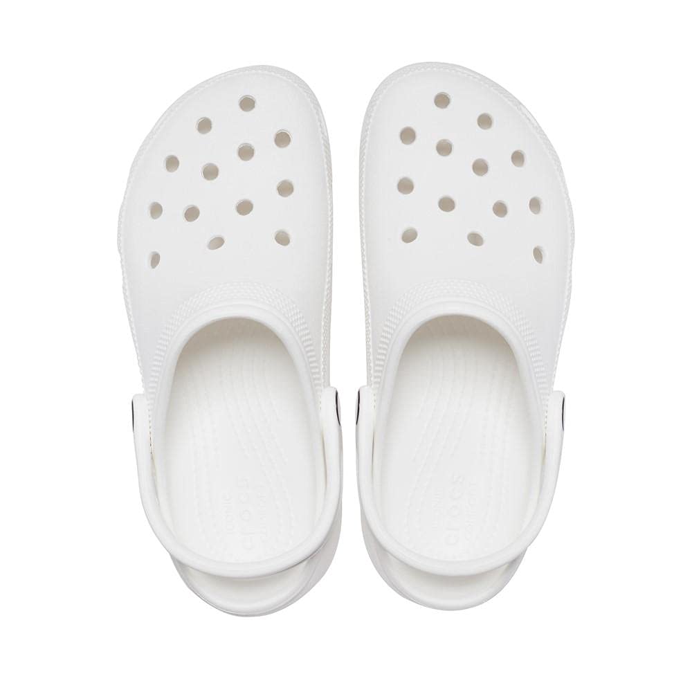Crocs Women's Classic Platform Clog, White,