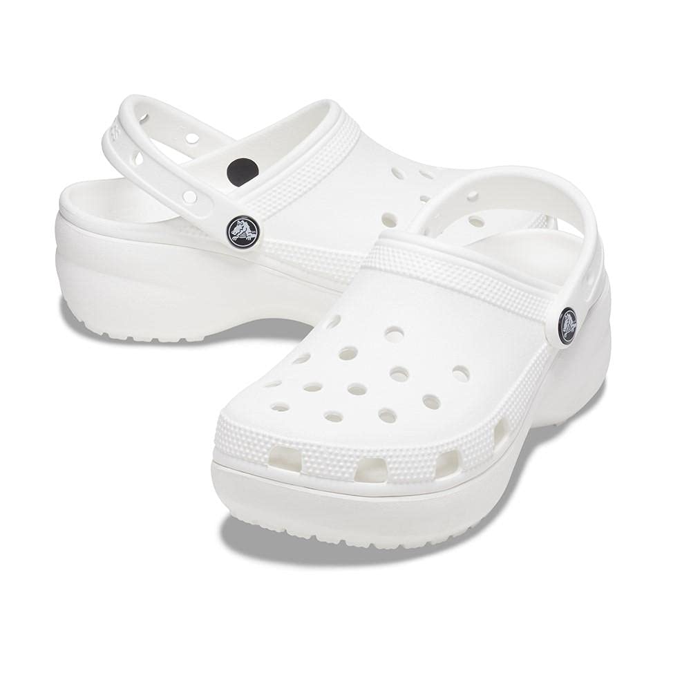 Crocs Women's Classic Platform Clog, White,