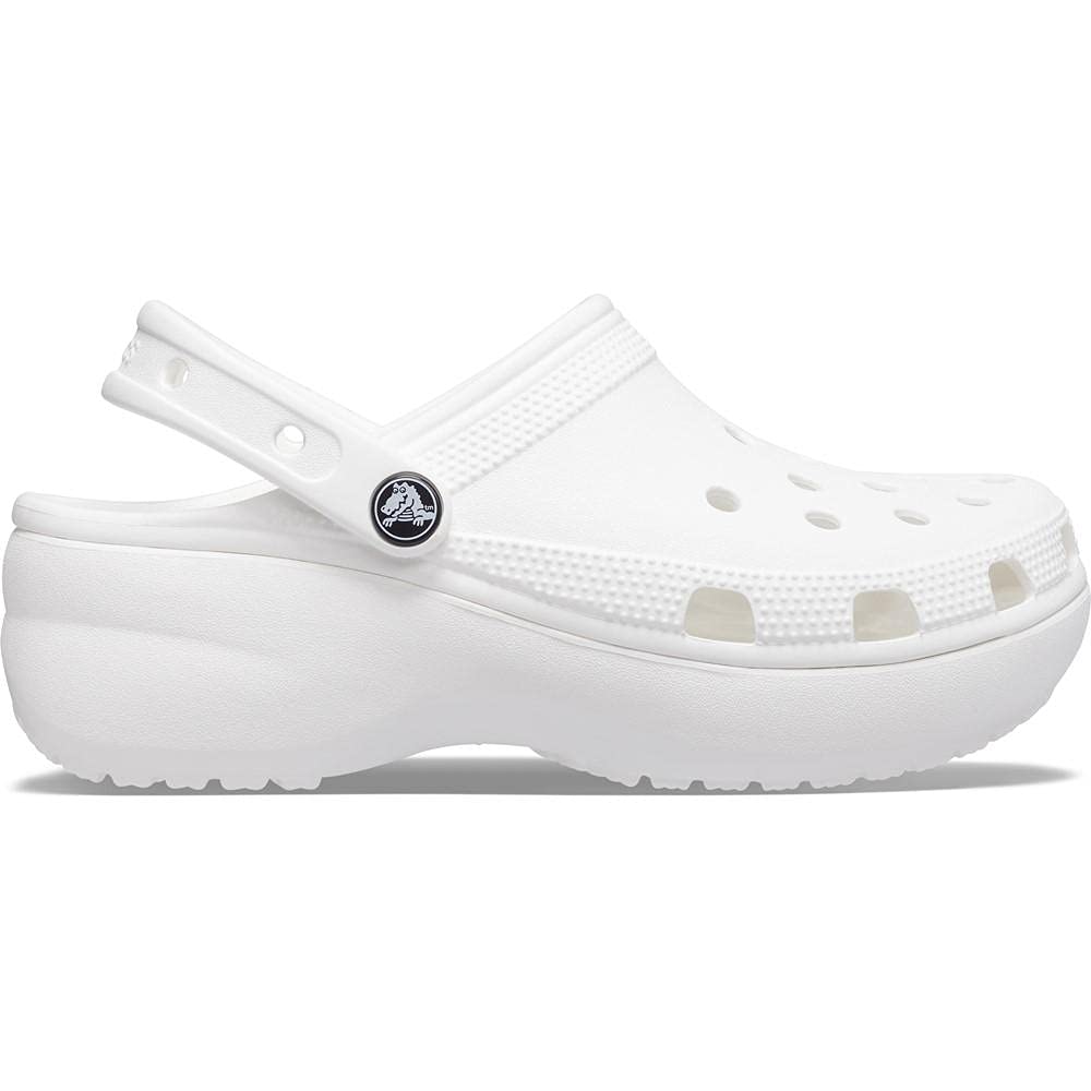 Crocs Women's Classic Platform Clog, White,