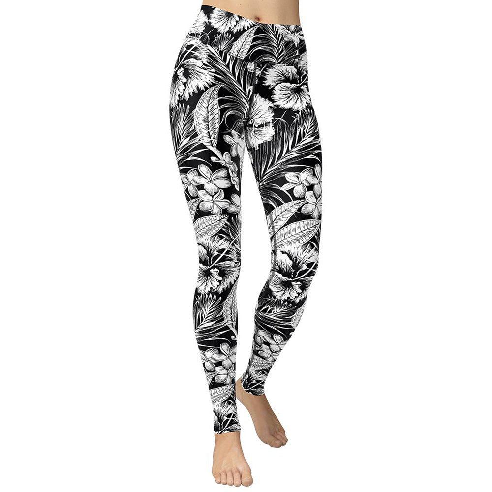 Black And White Color Sports Leggings Yoga Pants