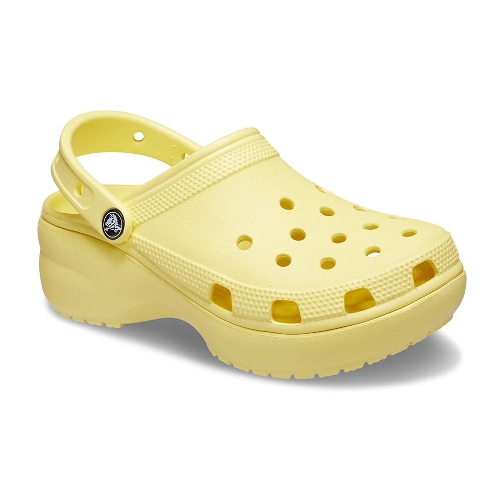 Crocs Women's Classic Platform Clog, White,