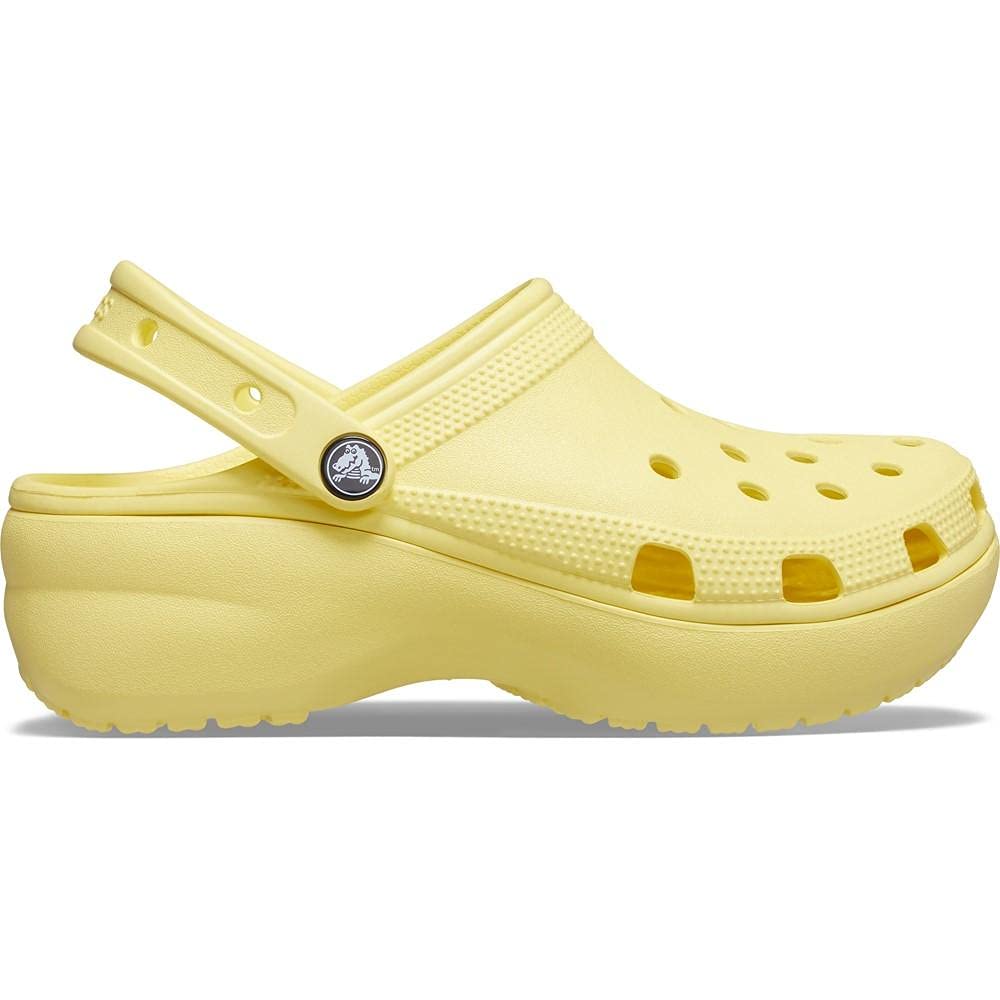 Crocs Women's Classic Platform Clog, White,