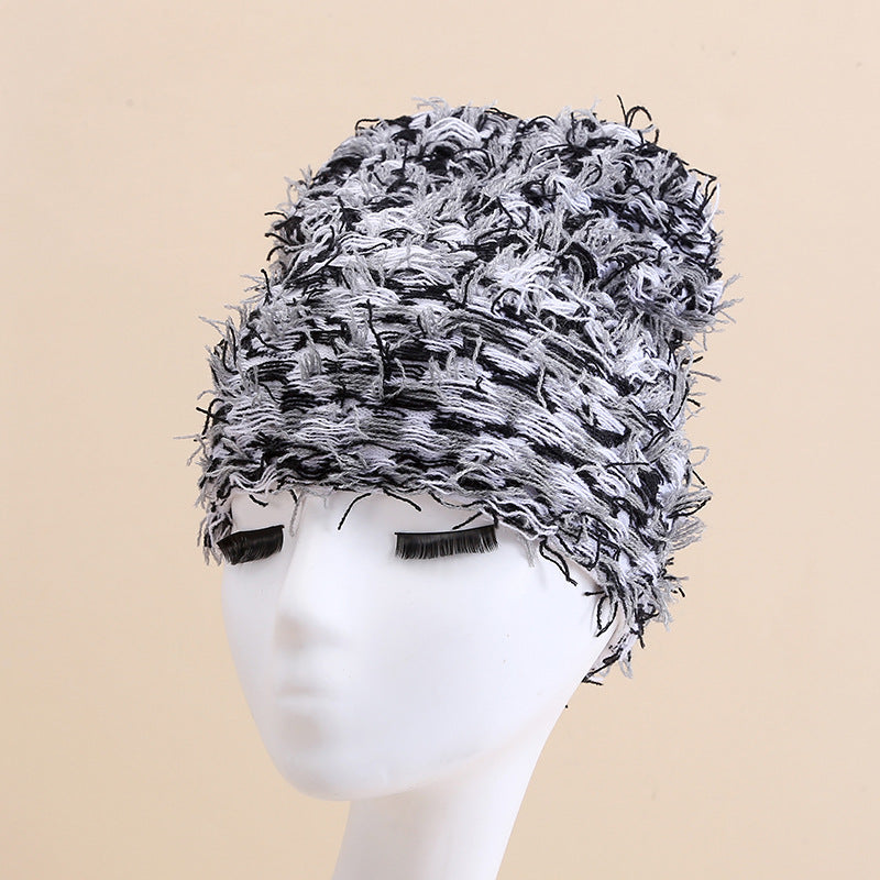 Womens furry winter skull cap