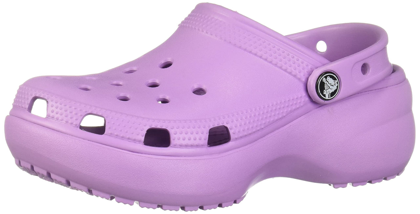 Crocs Women's Classic Platform Clog, White,