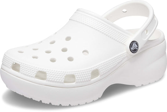 Crocs Women's Classic Platform Clog, White,