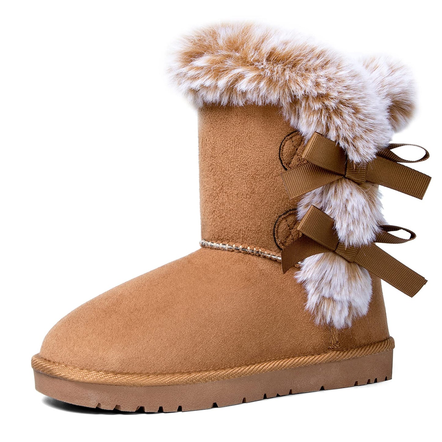 WFL Women Snow Boots Classic Mid-calf Fur Lining Fashion Winter Boots