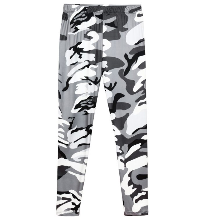 Camouflage Grey Casual Leggings