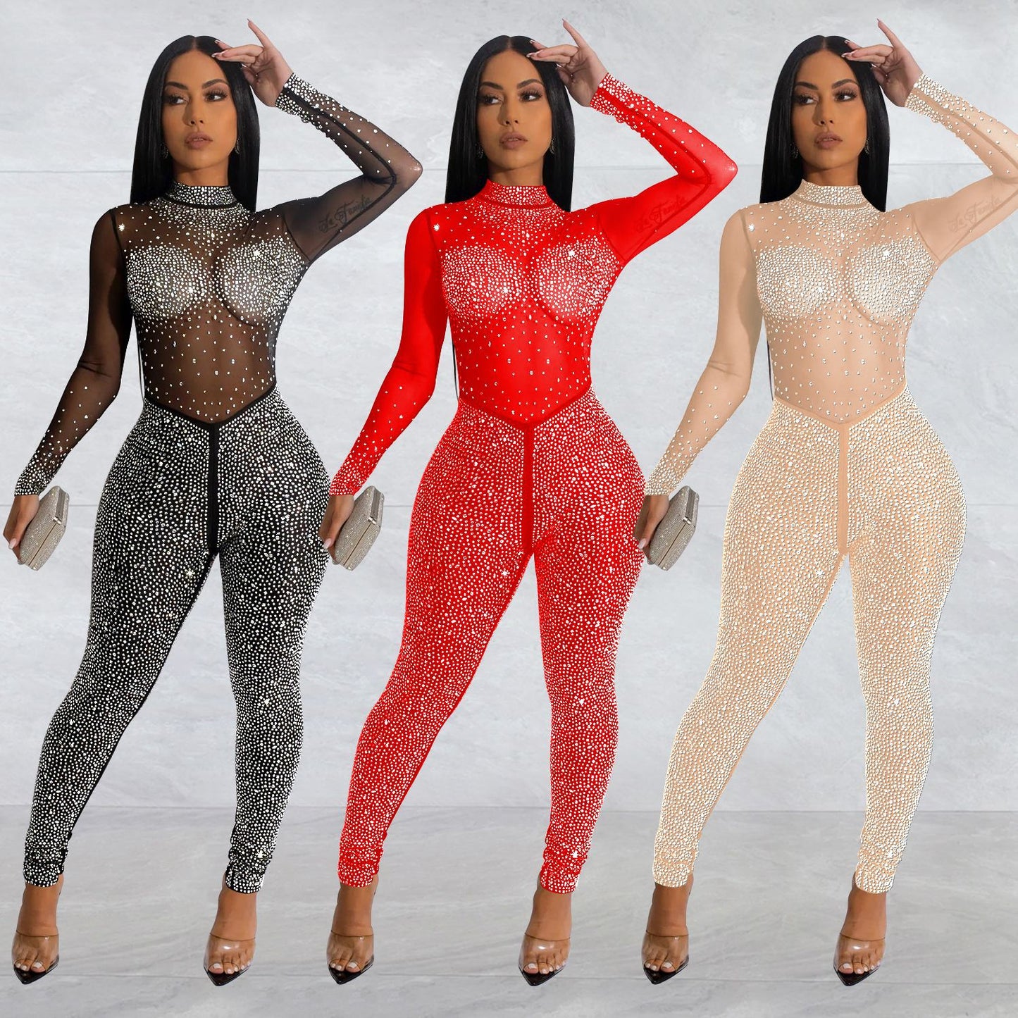 Crystal Mesh Womens body Suit
