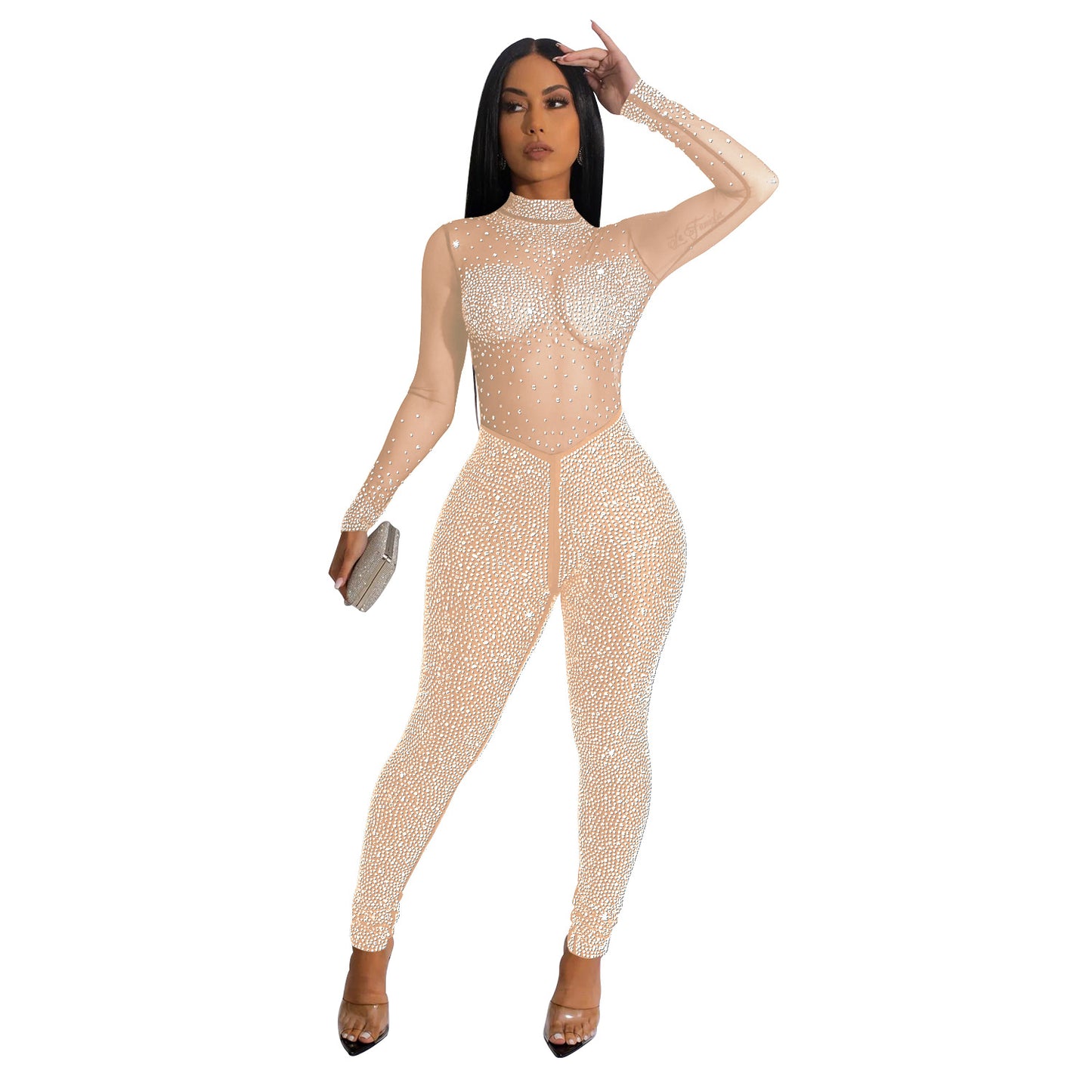 Crystal Mesh Womens body Suit