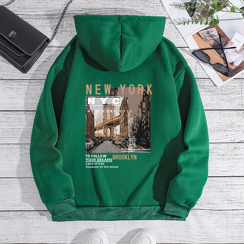 New York Hooded Fleece-lined Women's Sweater