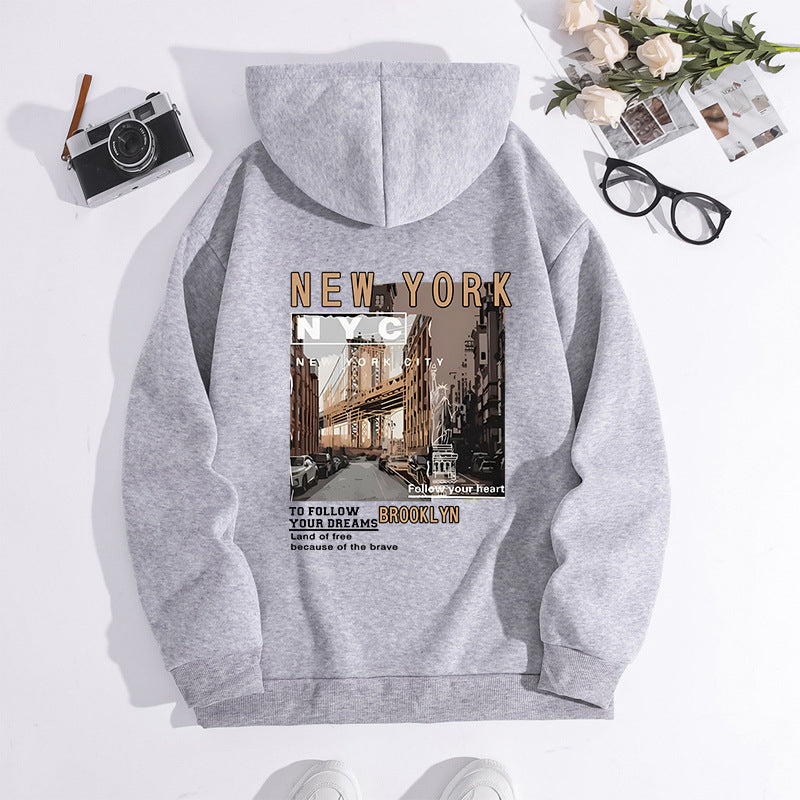 New York Hooded Fleece-lined Women's Sweater