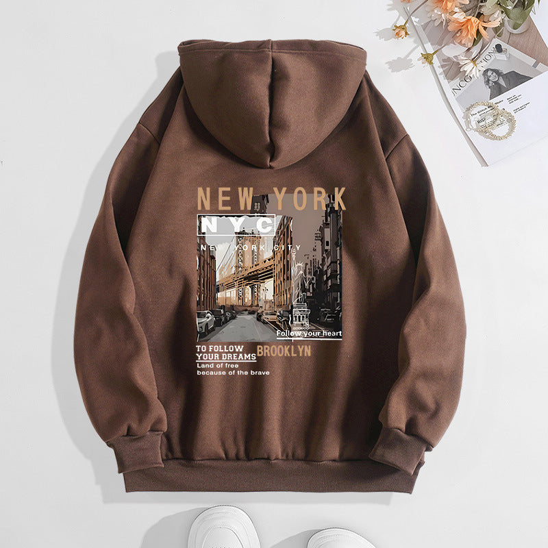 New York Hooded Fleece-lined Women's Sweater