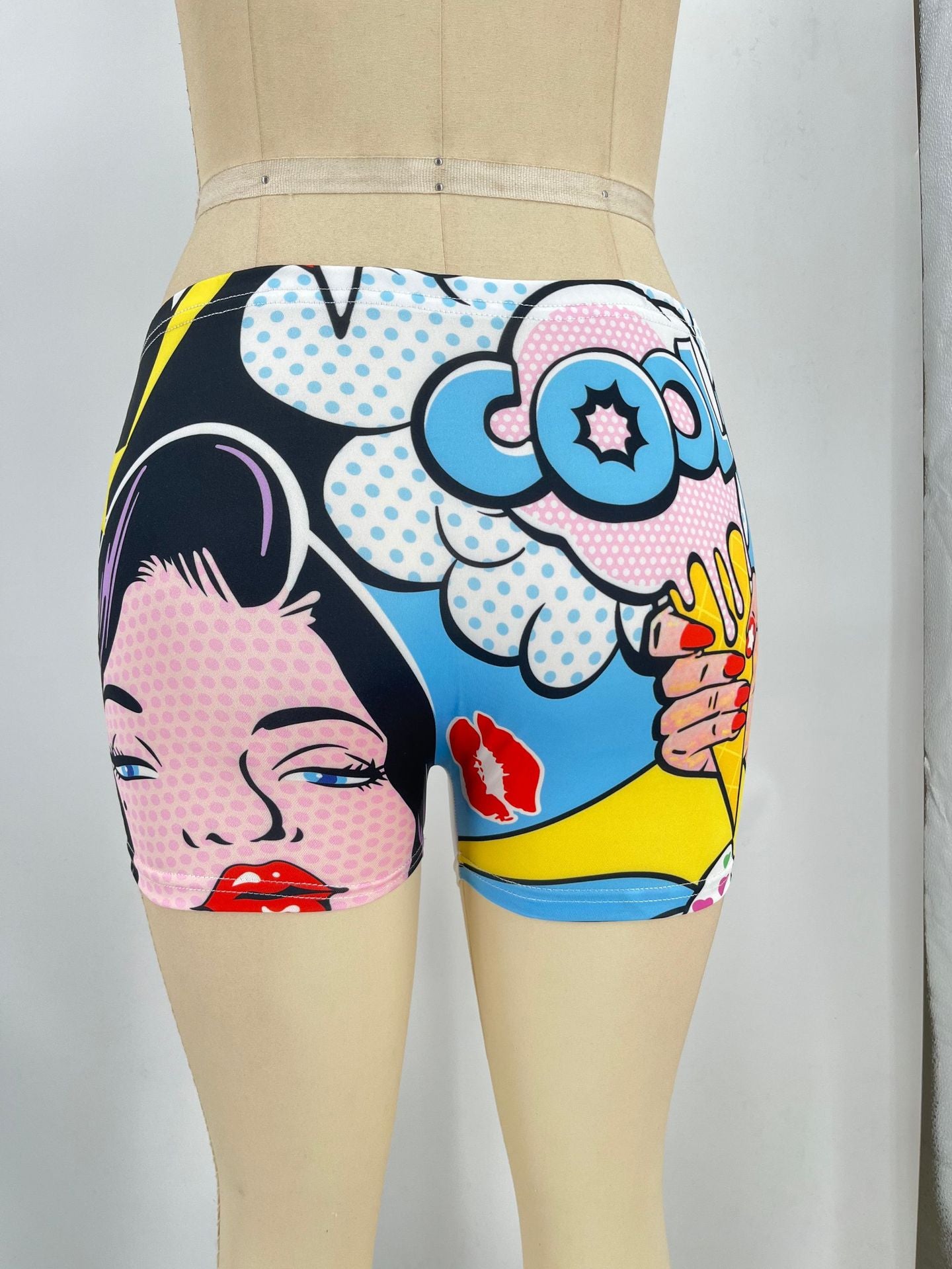 Tight Cartoon Print Yoga shorts