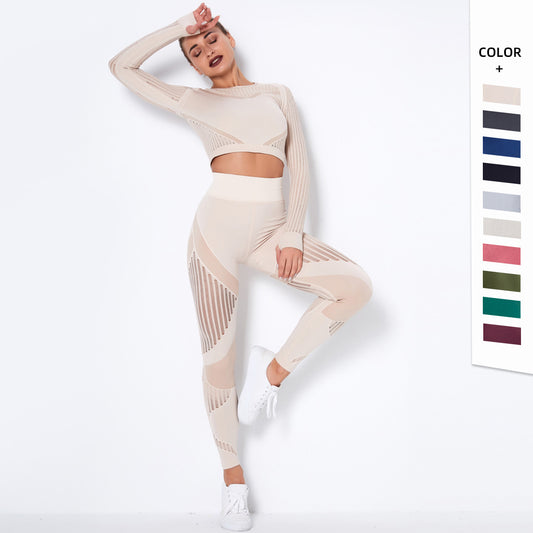 Seamless Knitted Absorbent Yoga Long-Sleeved Yoga Wearsuit