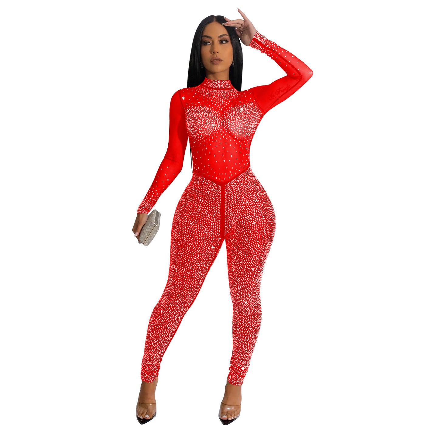 Crystal Mesh Womens body Suit
