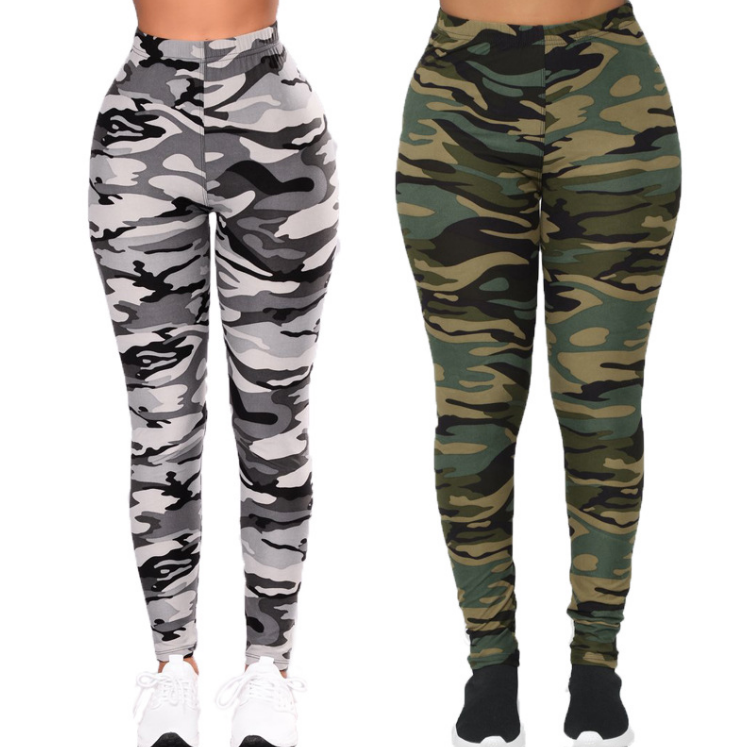 Camouflage Grey Casual Leggings