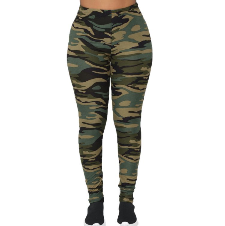 Camouflage Grey Casual Leggings